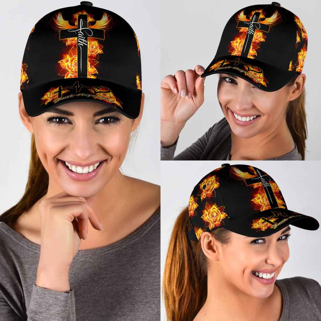 Faith Fire Wings Rose Classic Cap - Tlty0904213HA