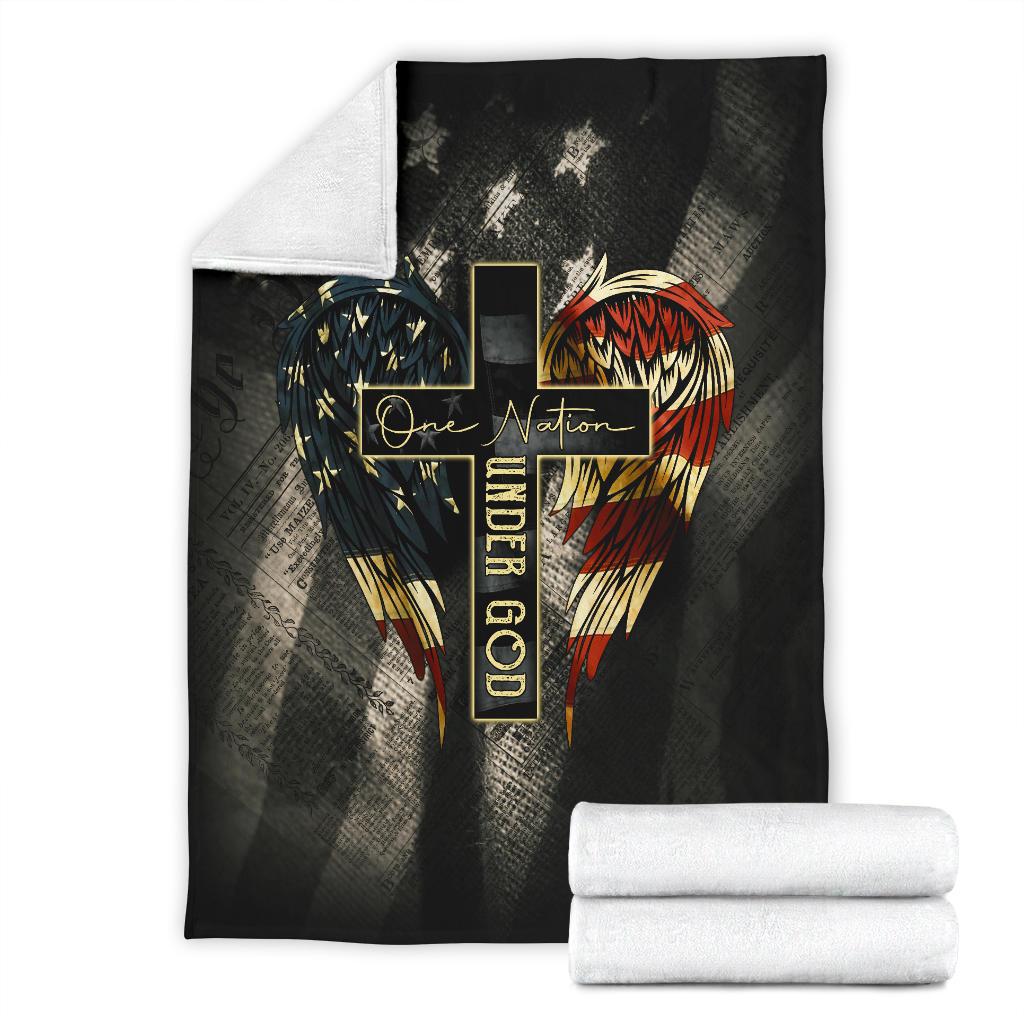 One Nation Under God - Vintage American Flag Blanket Ri0708202