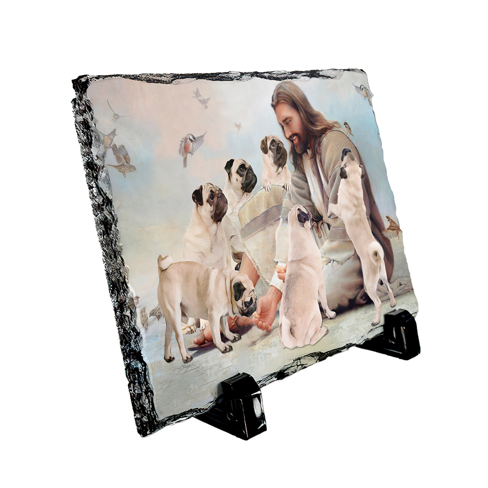 God Surrounded By Pug Angels Stone - Ri2207213KI