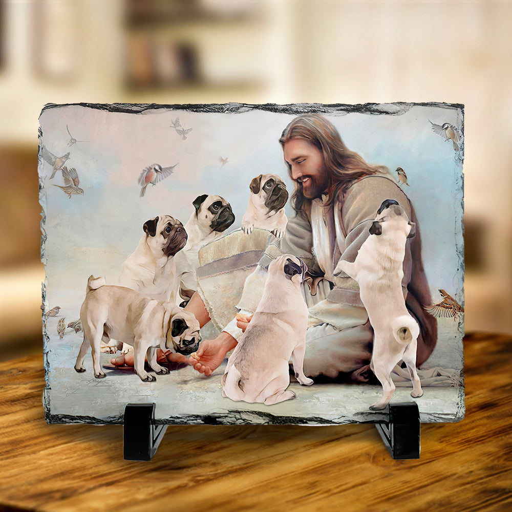 God Surrounded By Pug Angels Stone - Ri2207213KI