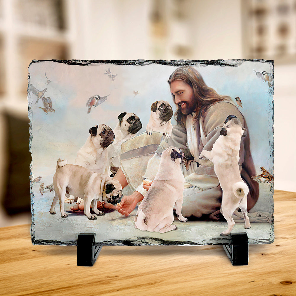 God Surrounded By Pug Angels Stone - Ri2207213KI