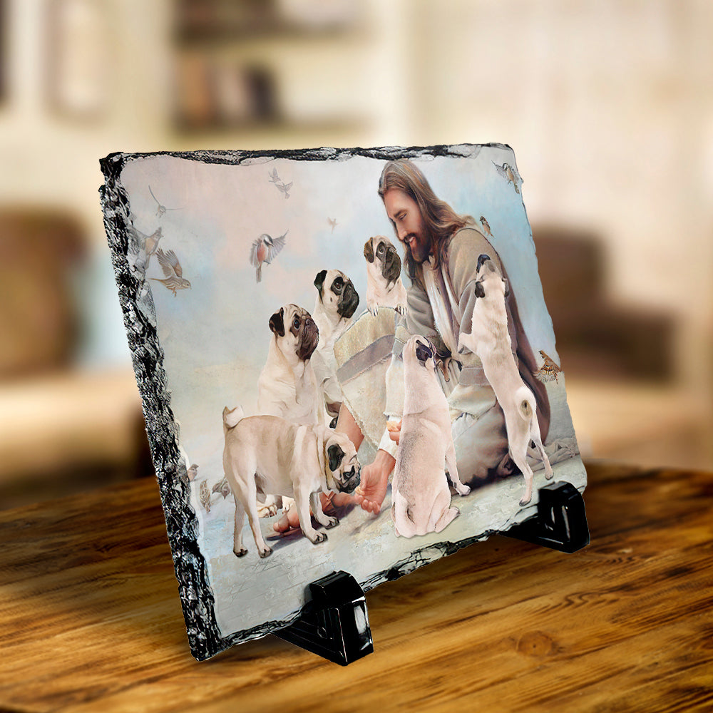 God Surrounded By Pug Angels Stone - Ri2207213KI