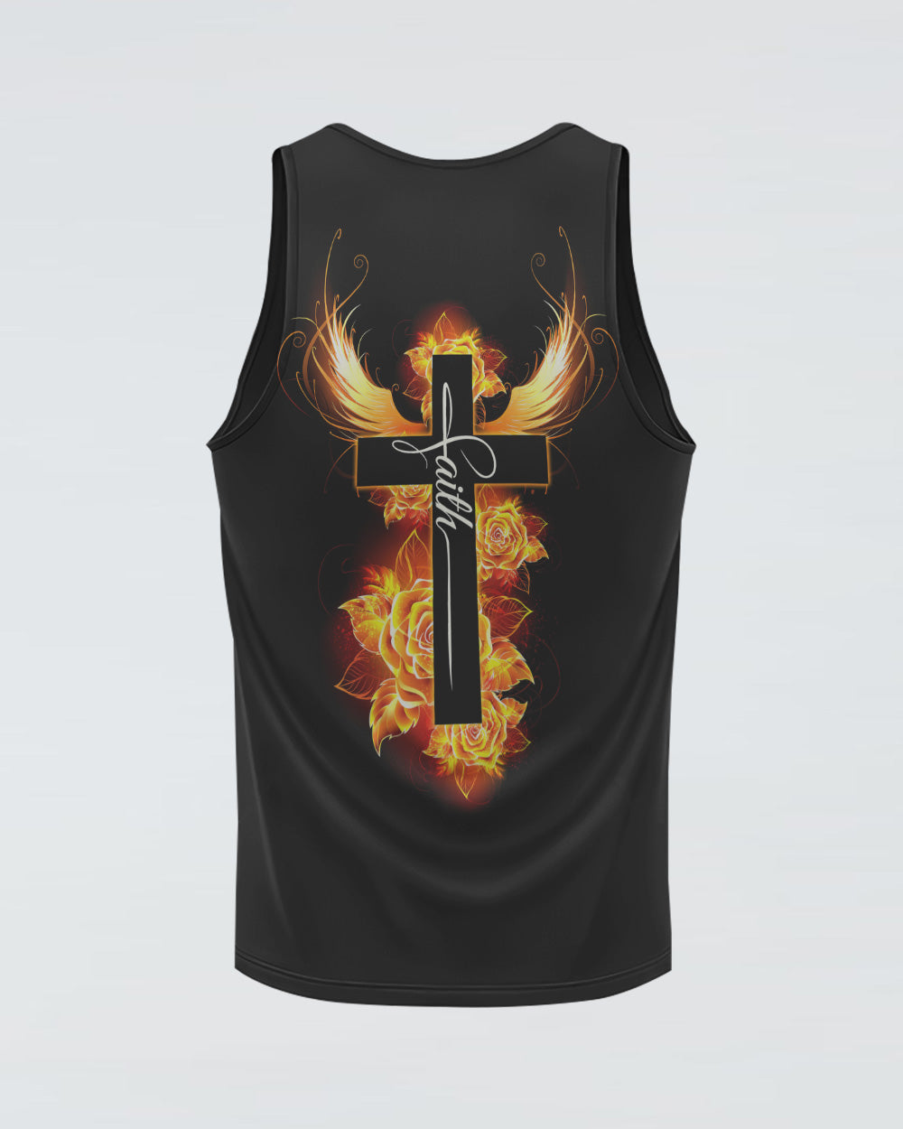 Cross Wings Rose Women's Christian Tanks