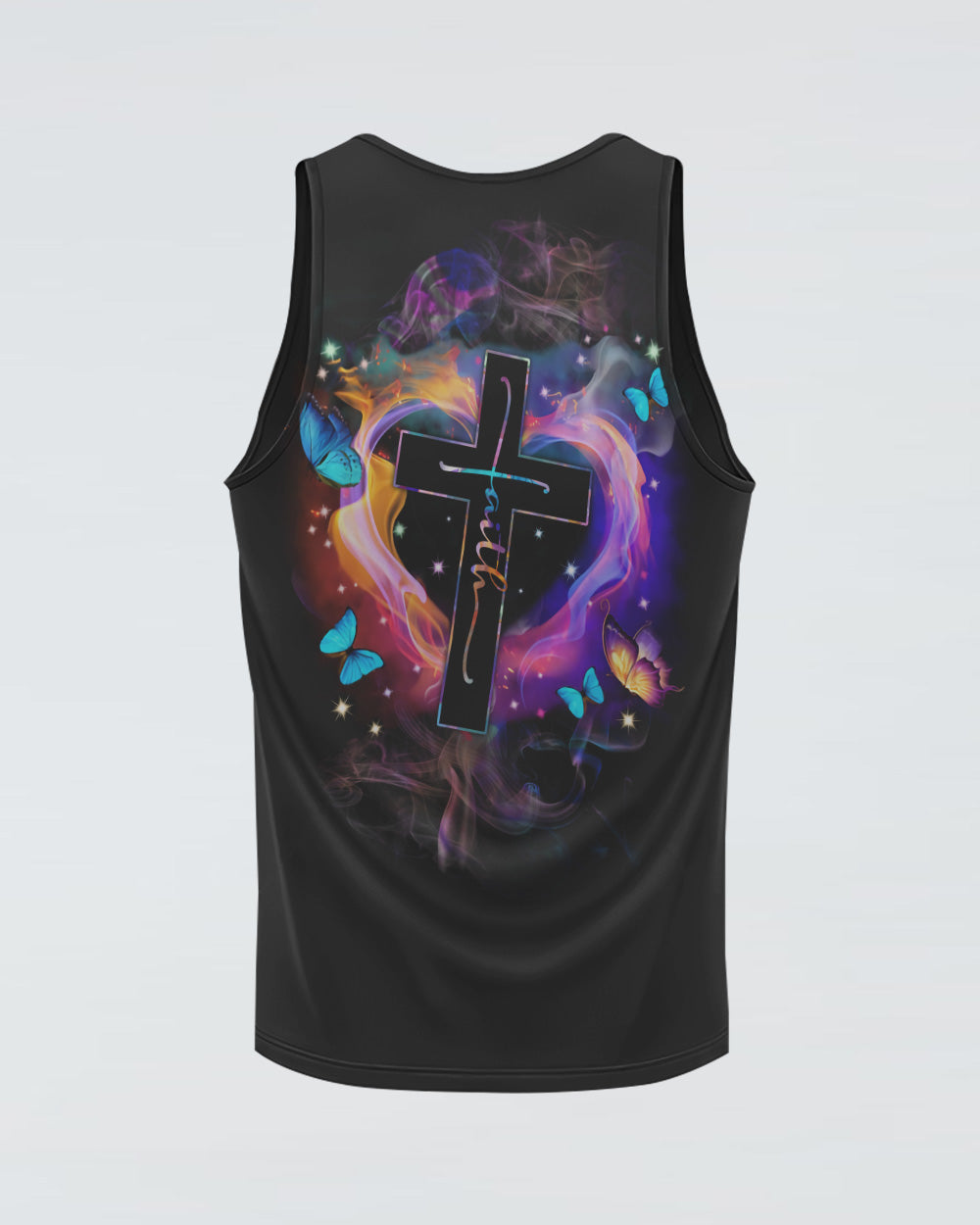 Fire Heart Cross Butterfly Women's Christian Tanks