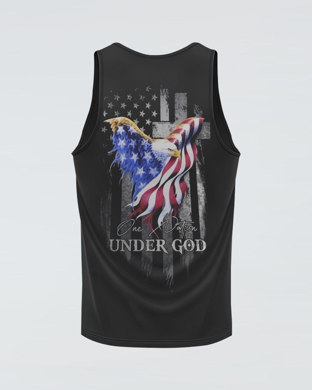 One Nation Under God Eagle Painting Men's Christian Tanks