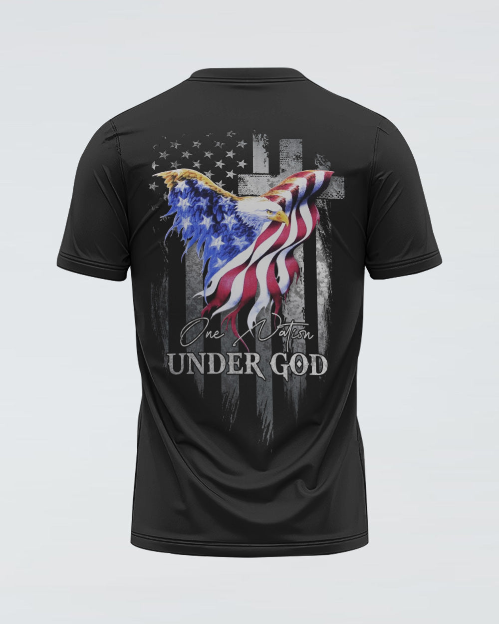One Nation Under God Eagle Painting Men's Christian Tshirt