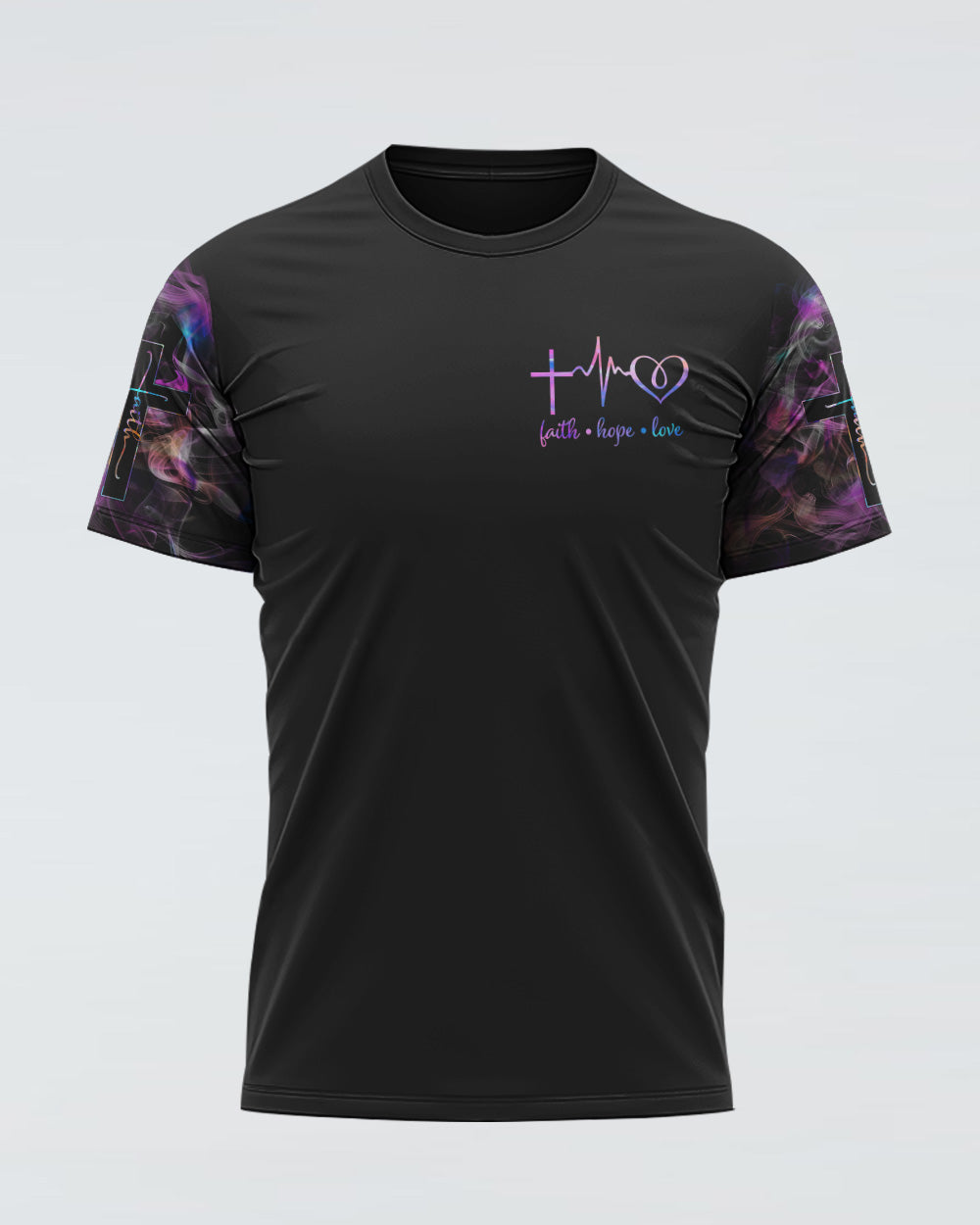 Fire Heart Cross Butterfly Women's Christian Tshirt