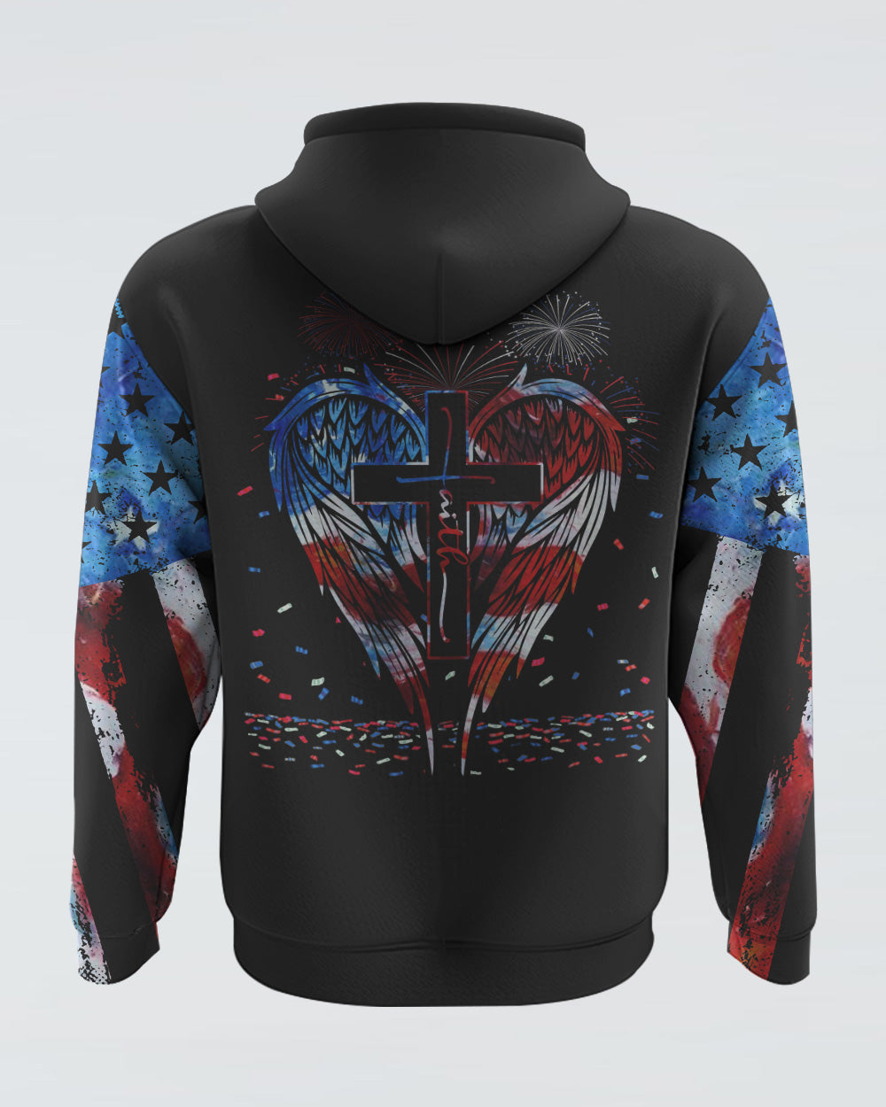 Faith Wings Flag Independence Day Women's Christian Hoodie