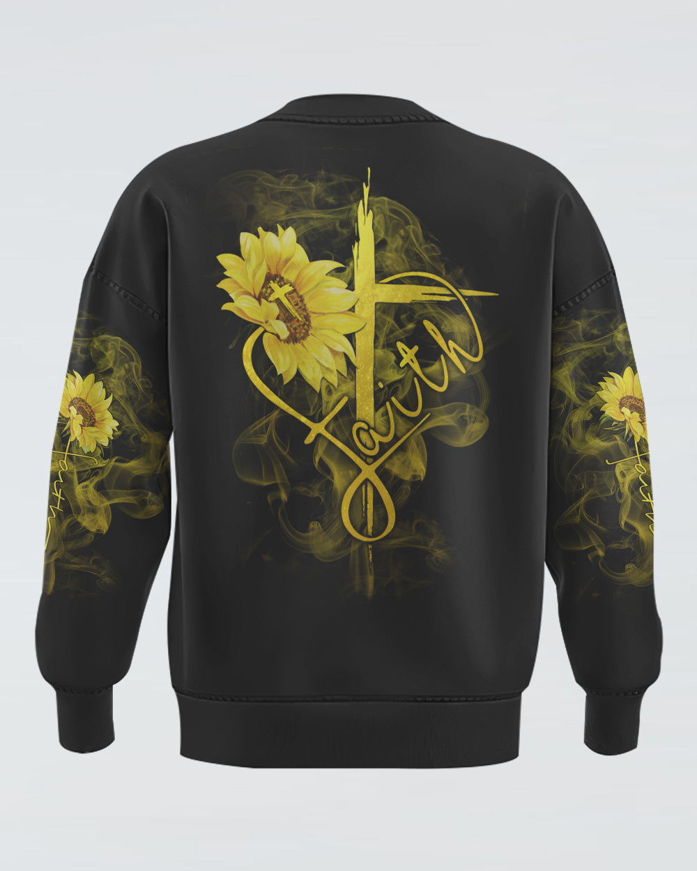 Sunflower Heart Cross Smoke Women's Christian Sweatshirt