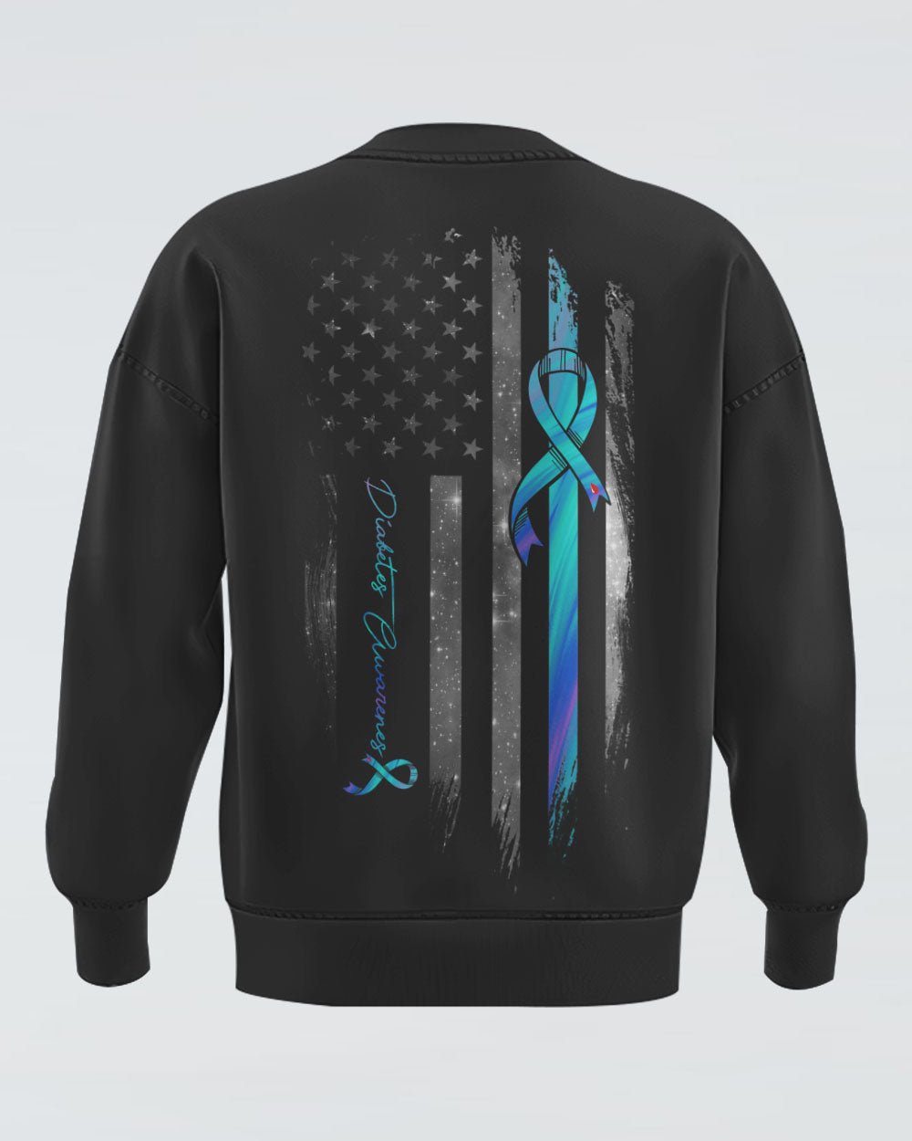 Ribbon Galaxy Flag Women's Diabetes Awareness Sweatshirt