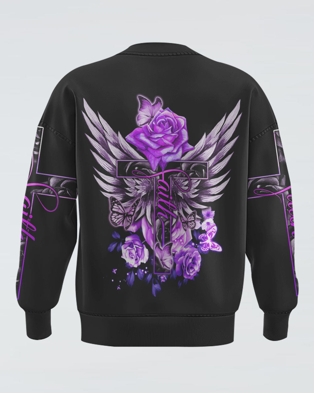 Purple Rose Painting Art Women's Christian Sweatshirt