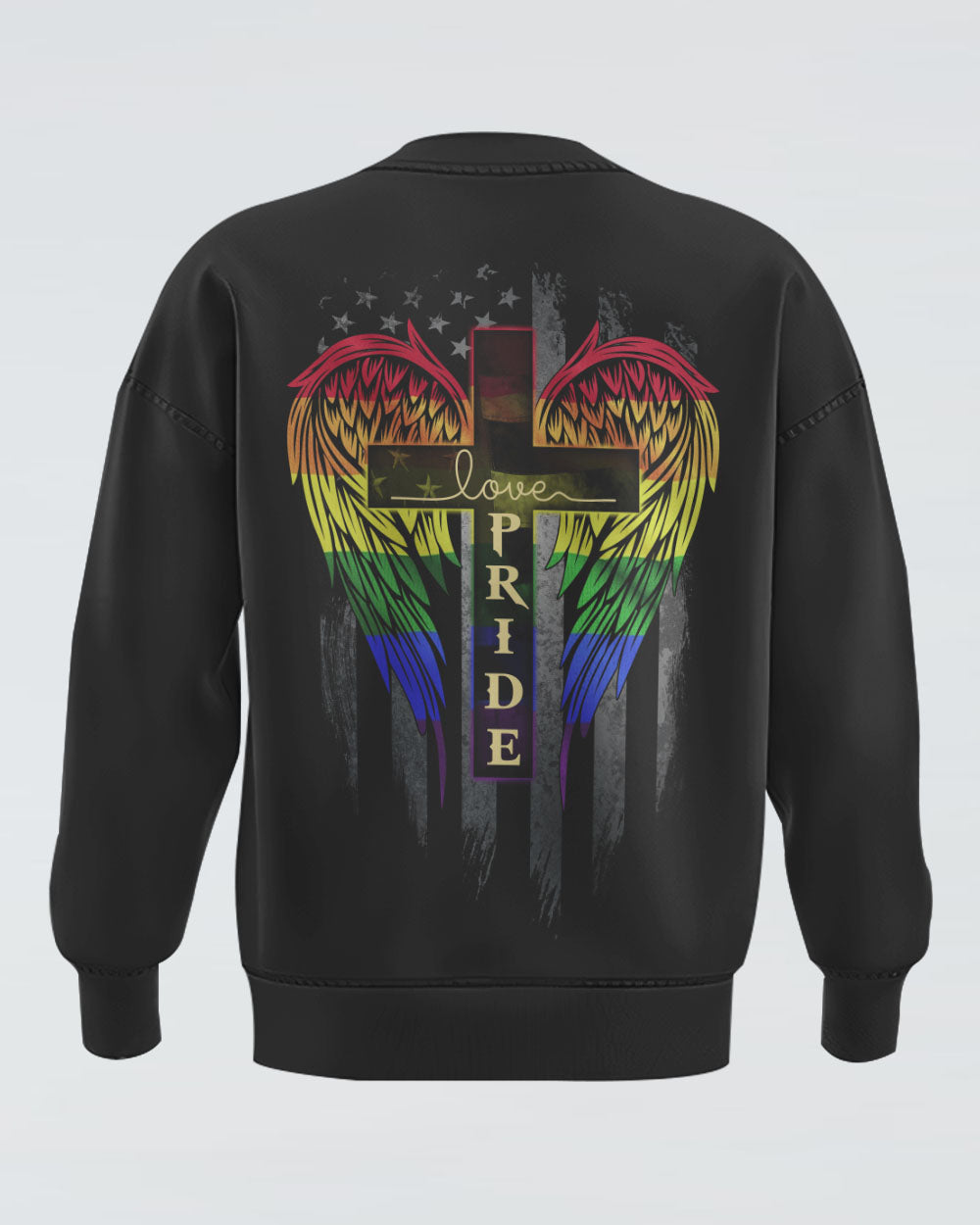 Love Pride Lgbt Cross Wings Women's Christian Sweatshirt