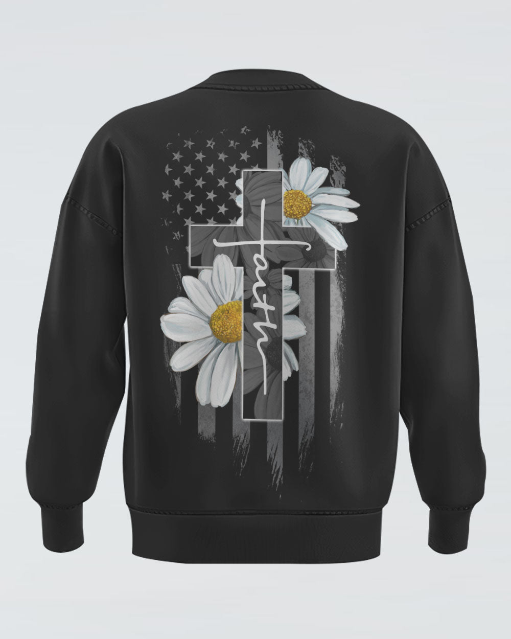 Cross Daisy Choose Kind Flag Women's Christian Sweatshirt