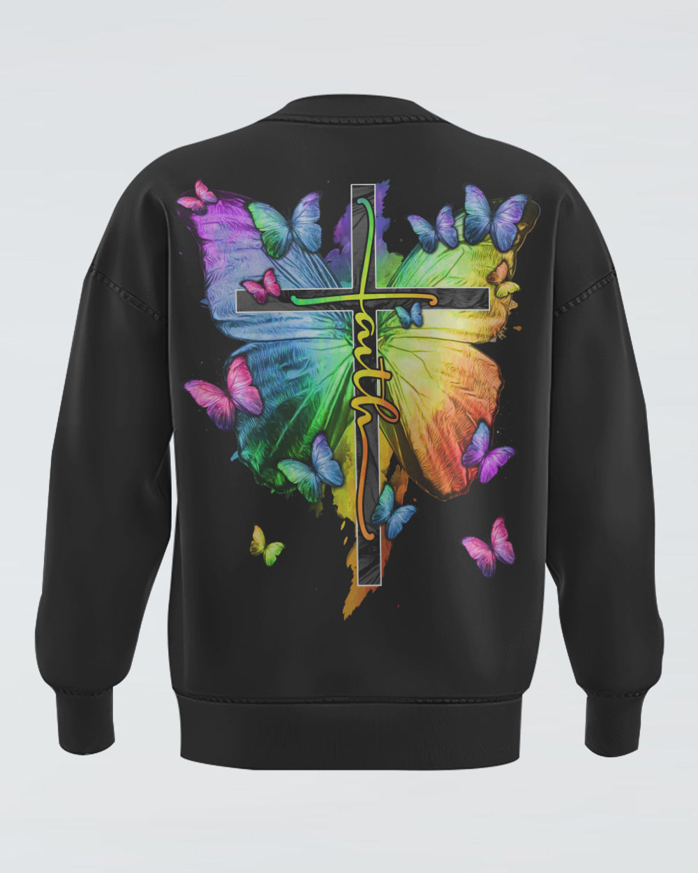 Way Maker Miracle Worker Colorful Butterfly Women's Christian Sweatshirt