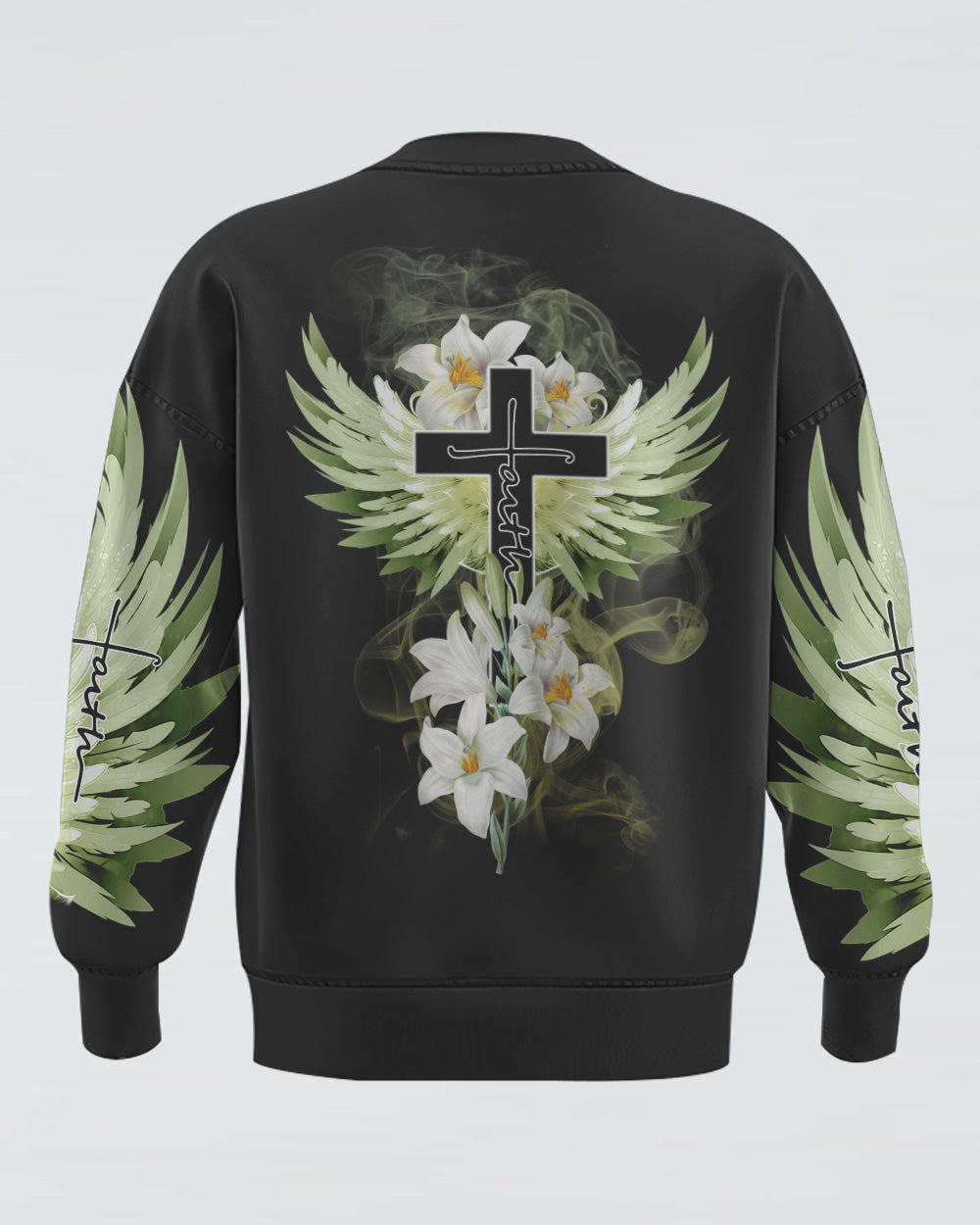 Faith Cross Lily Women's Christian Sweatshirt