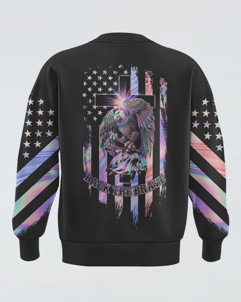 Eagle Back The Brave Holo Flag Women's Christian Sweatshirt