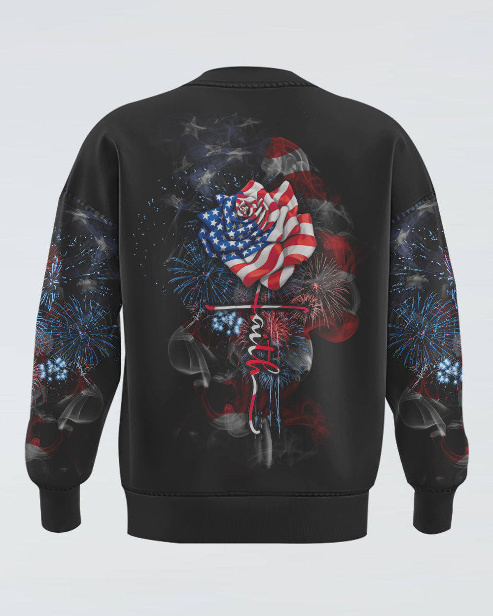 Faith America Flag Rose Women's Christian Sweatshirt
