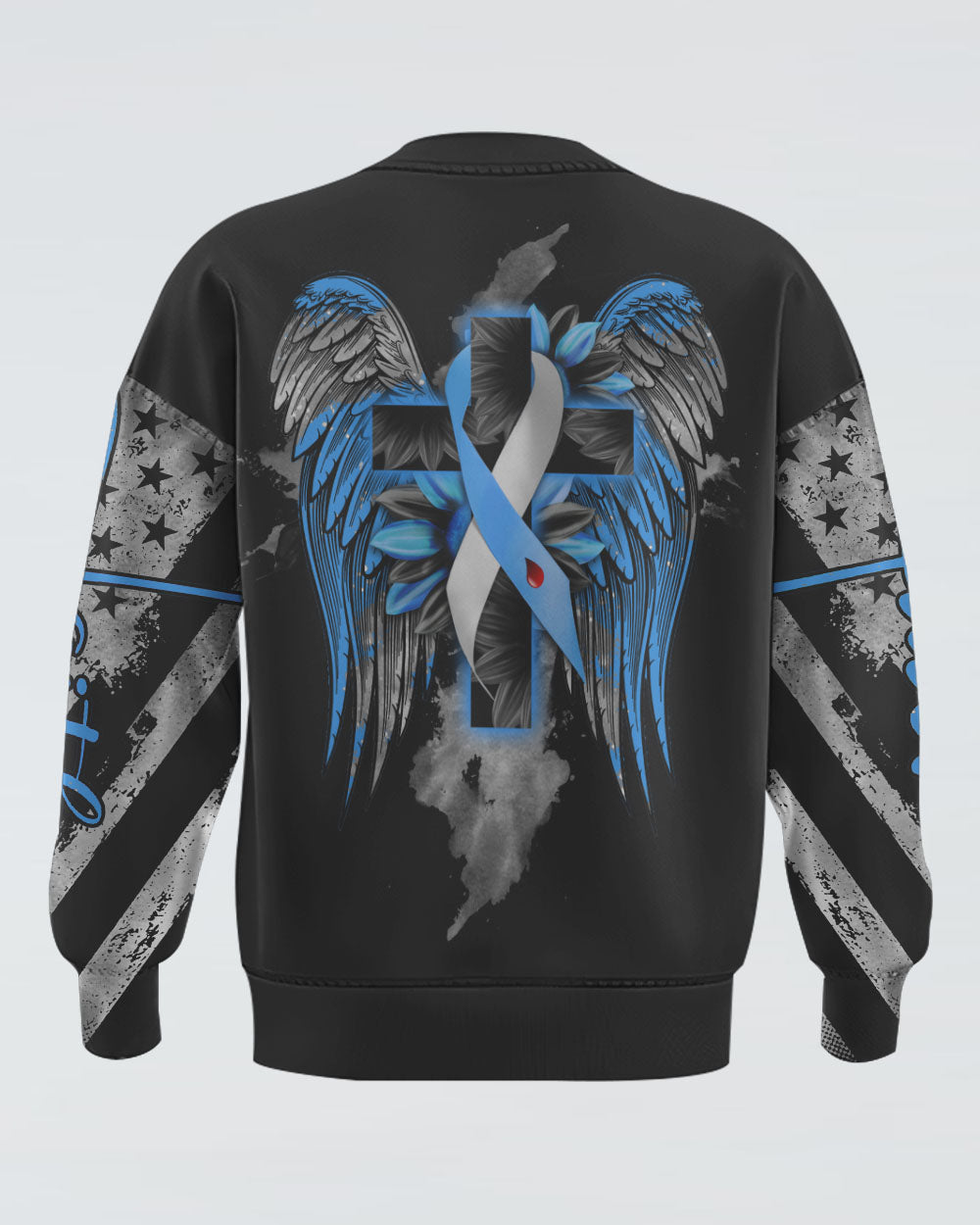 Wings Cross Sunflower Ribbon Women's Diabetes Awareness Sweatshirt