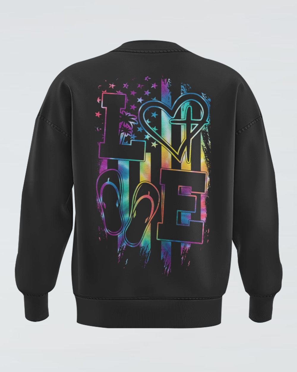 Love Faith Tie Dye Flag Women's Christian Sweatshirt