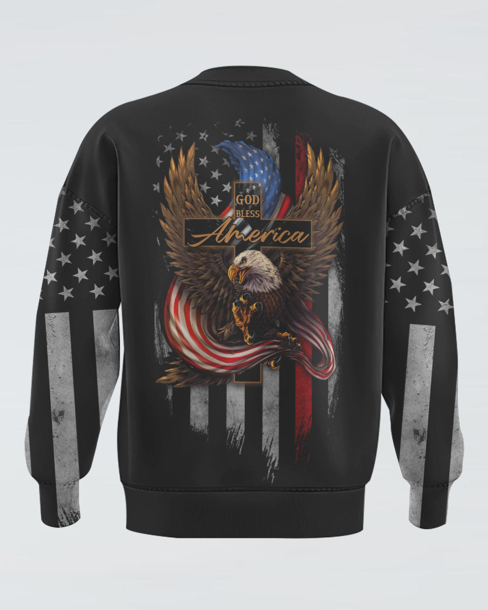 God Bless America Eagle Flag Women's Christian Sweatshirt