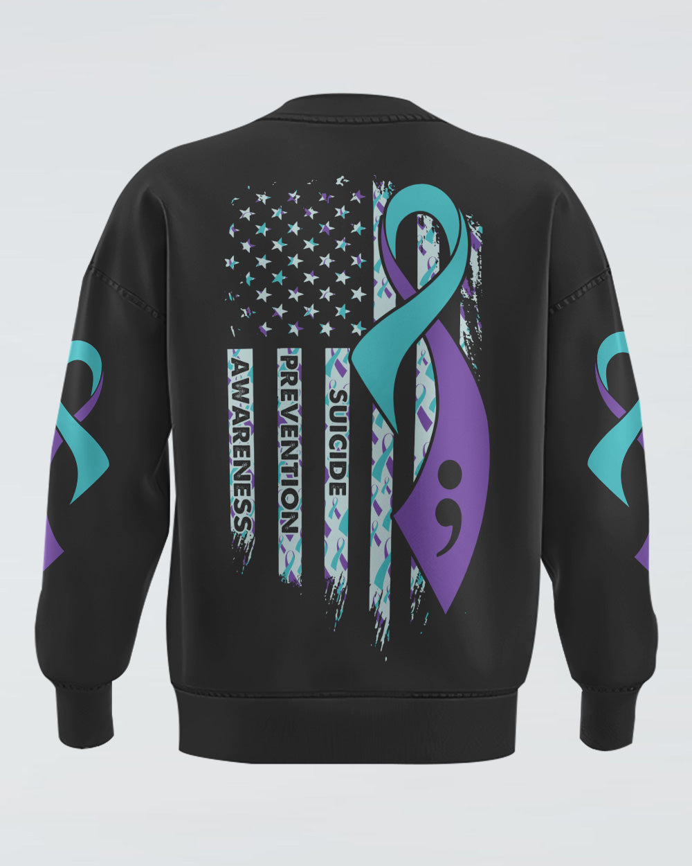 Flag Ribbon Women's Suicide Prevention Awareness Sweatshirt