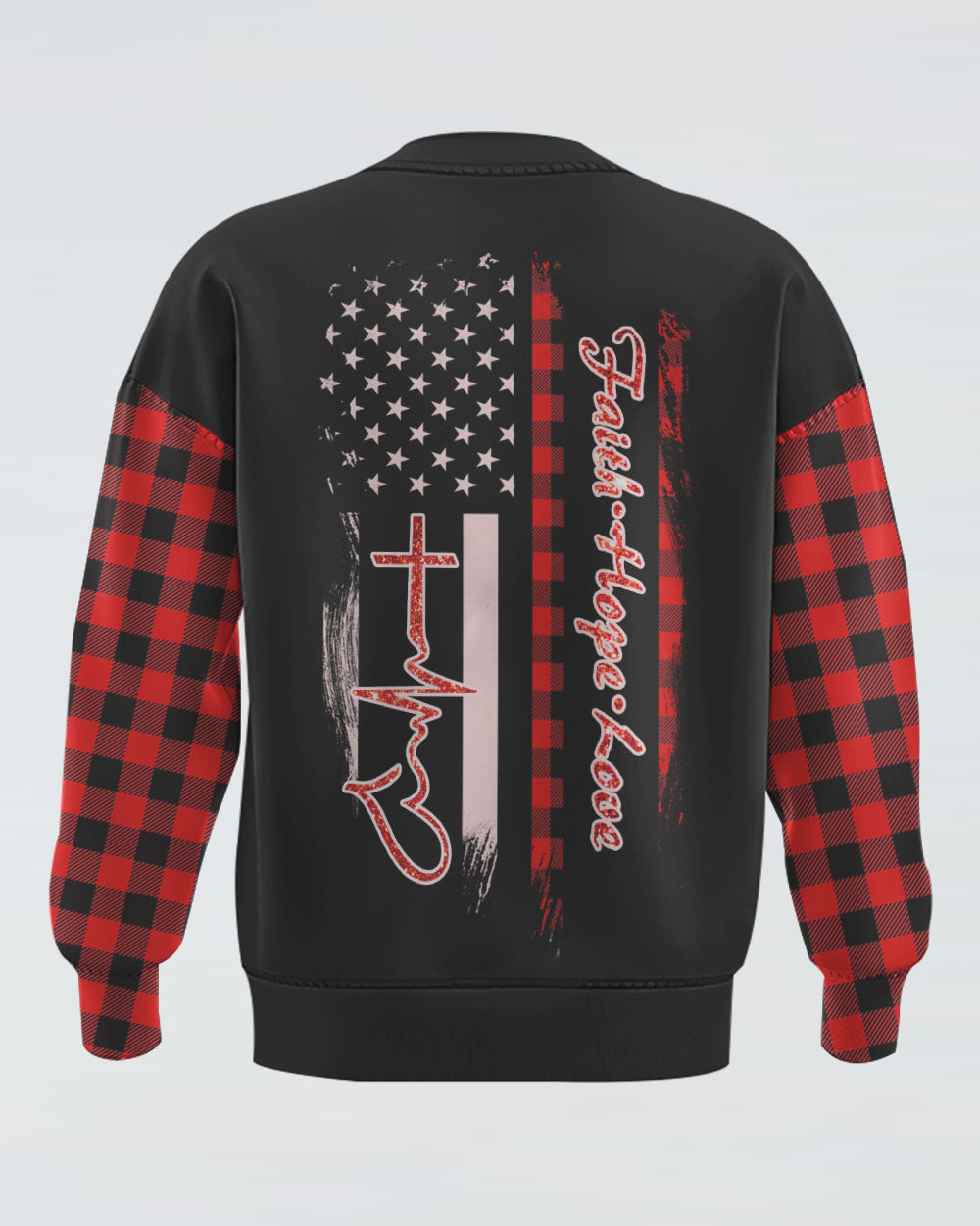 Faith Hope Love Leopard Flag Women's Christian Sweatshirt