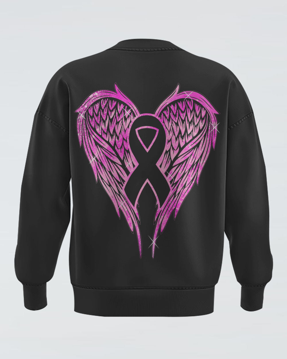 Wings Ribbon Spakle Women's Breast Cancer Awareness Sweatshirt