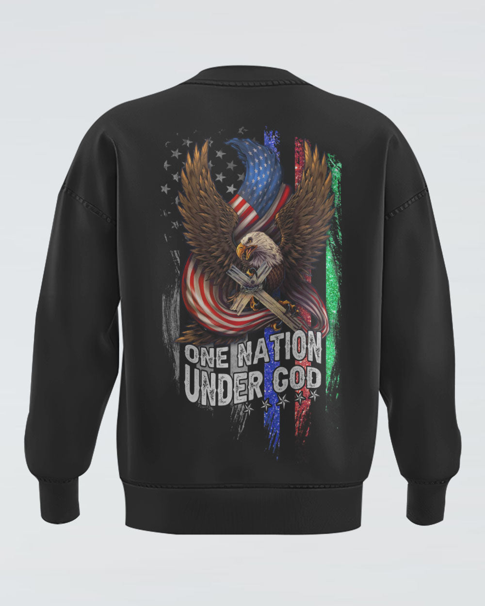 One Nation Under God Eagle Flag Women's Christian Sweatshirt