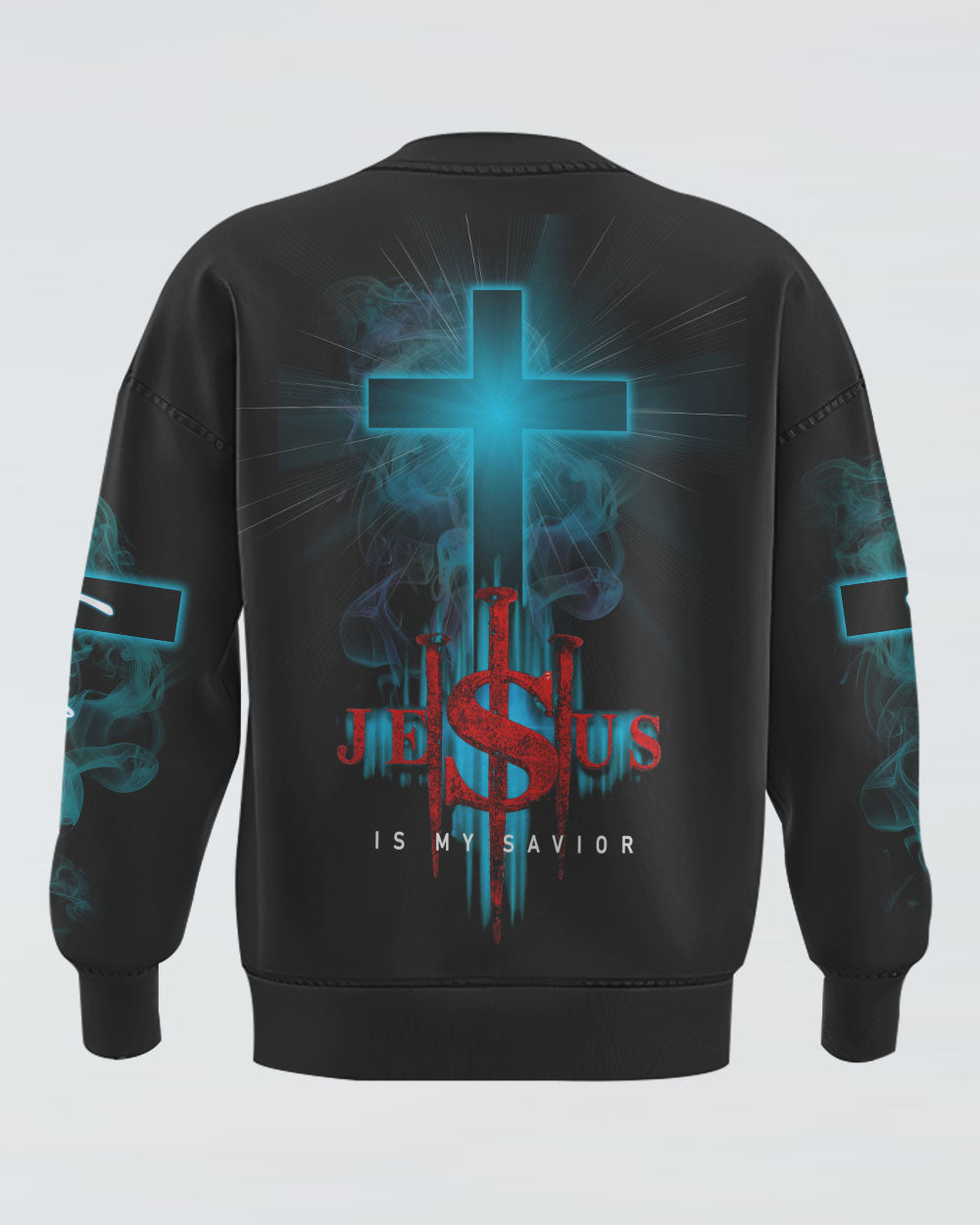 Jesus Is My Savior Cross Light Smoke Women's Christian Sweatshirt