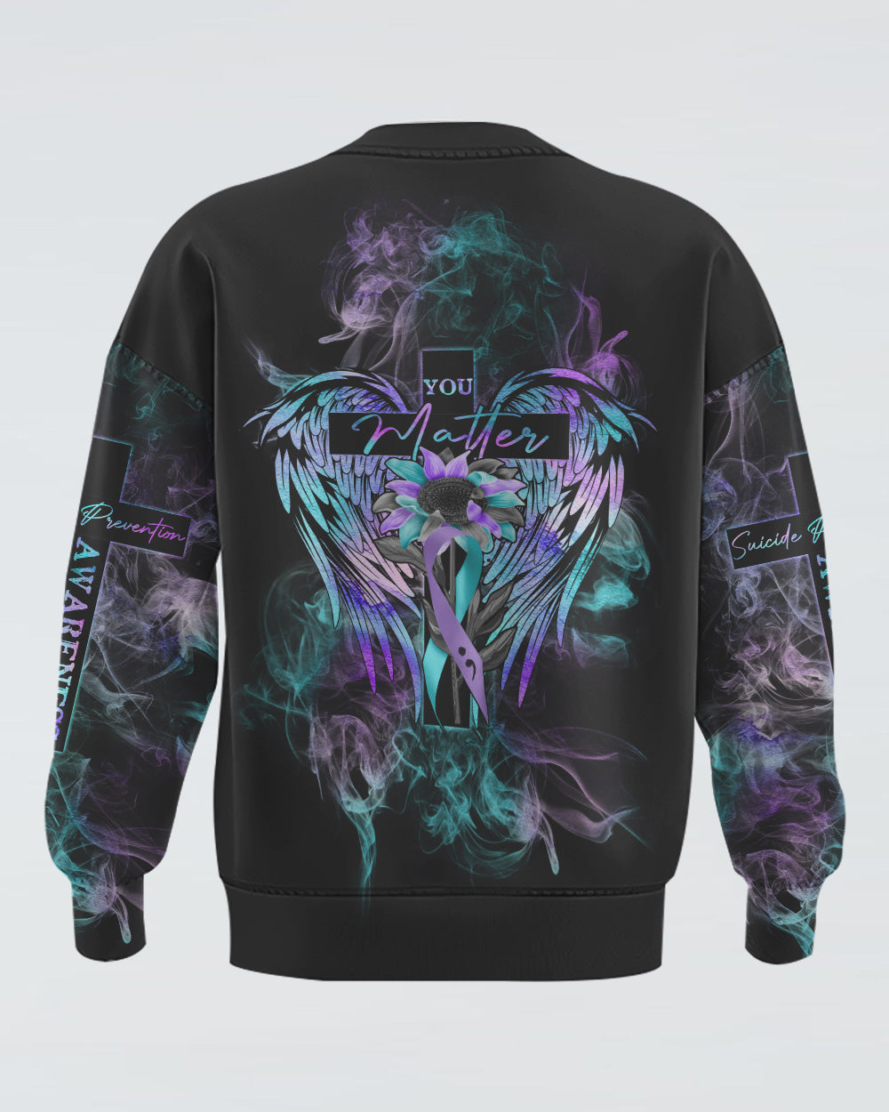 You Matter Sunflower Ribbon Wings Women's Suicide Prevention Awareness Sweatshirt