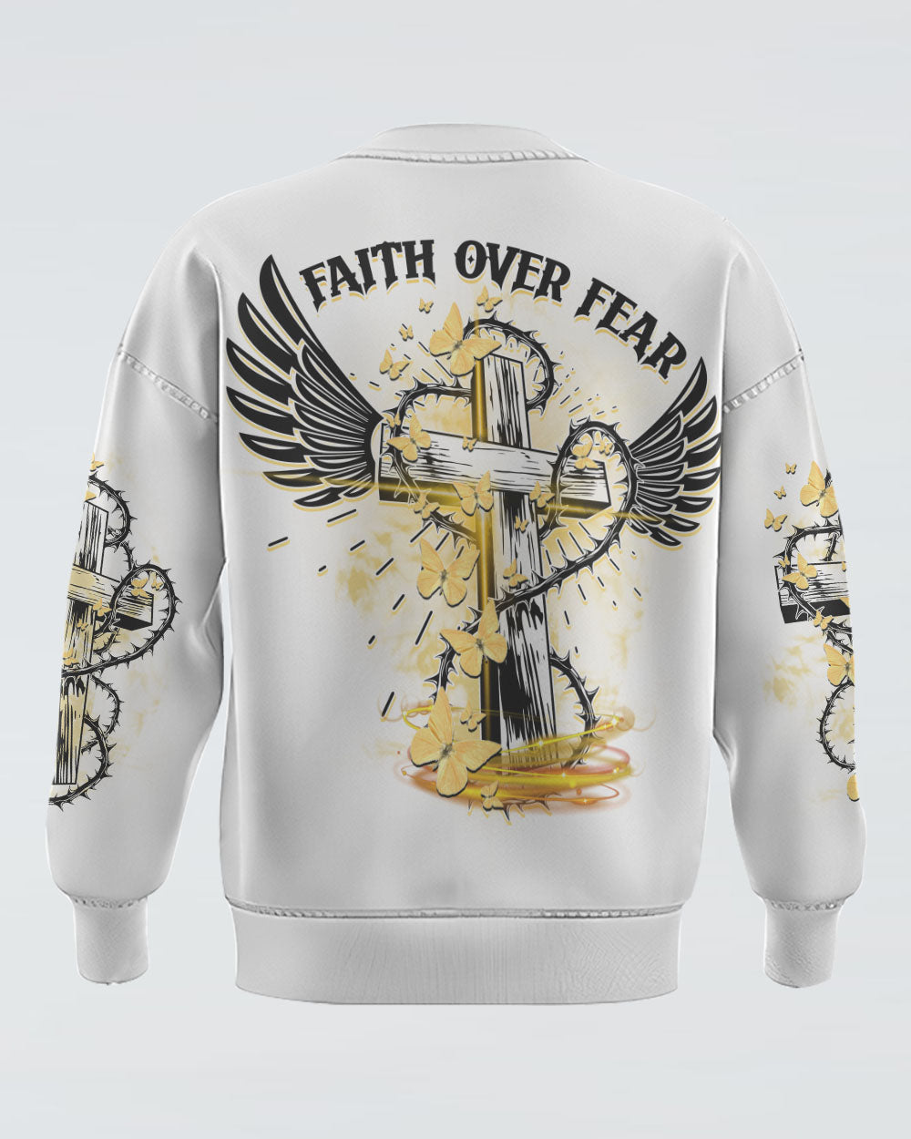 Faith Over Fear Cross Women's Christian Sweatshirt