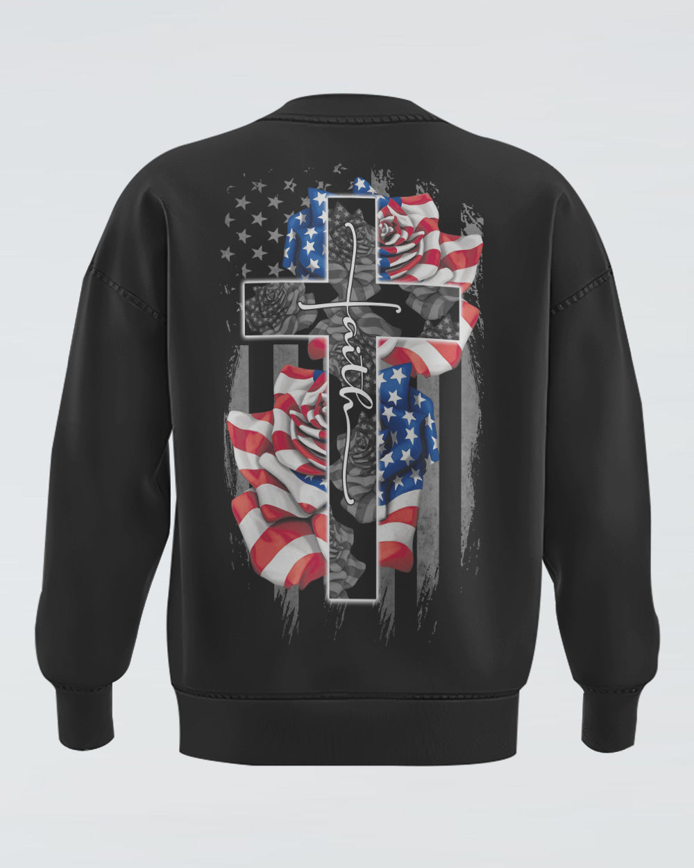 Faith Rose Us Flag Women's Christian Sweatshirt