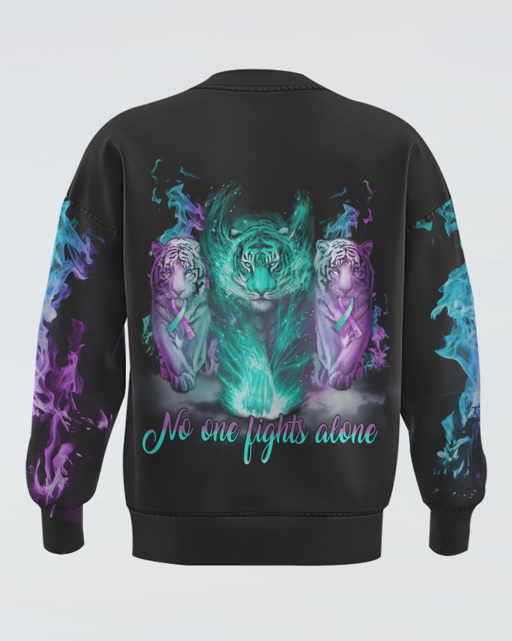 No One Fights Alone Tiger Women's Suicide Prevention Awareness Sweatshirt