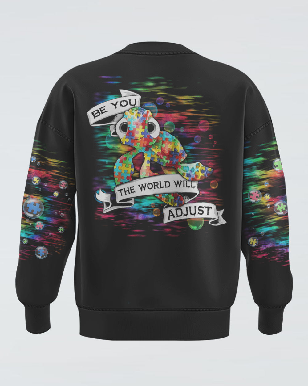 Be You The World Will Adjust Turtle Women's Autism Awareness Sweatshirt