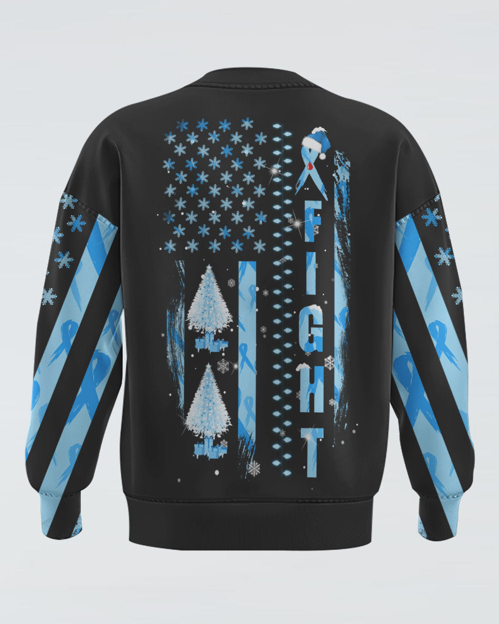 Fight Christmas Flag Women's Diabetes Awareness Sweatshirt