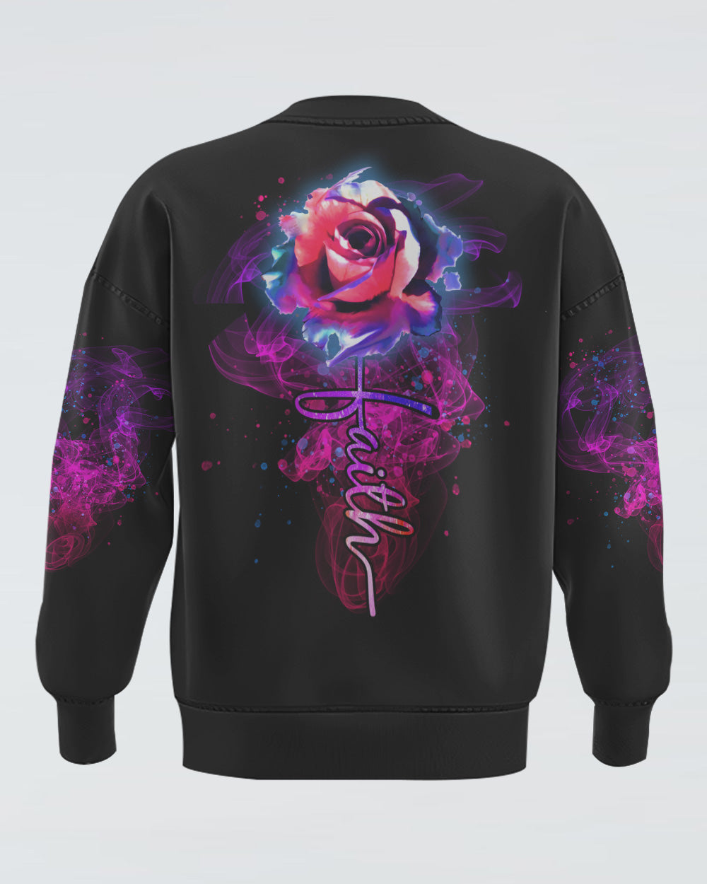Faith Watercolor Rose Women's Christian Sweatshirt