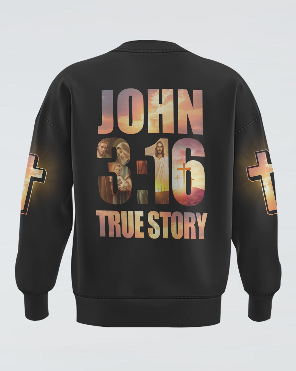 John 3:16 Vintage Jesus Men's Christian Sweatshirt
