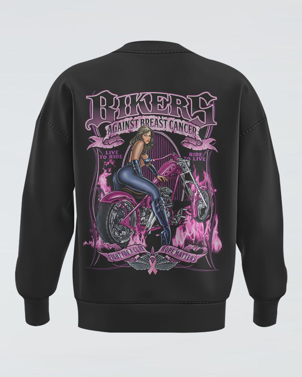 Bikers Fight For A Cure Women's Breast Cancer Awareness Sweatshirt