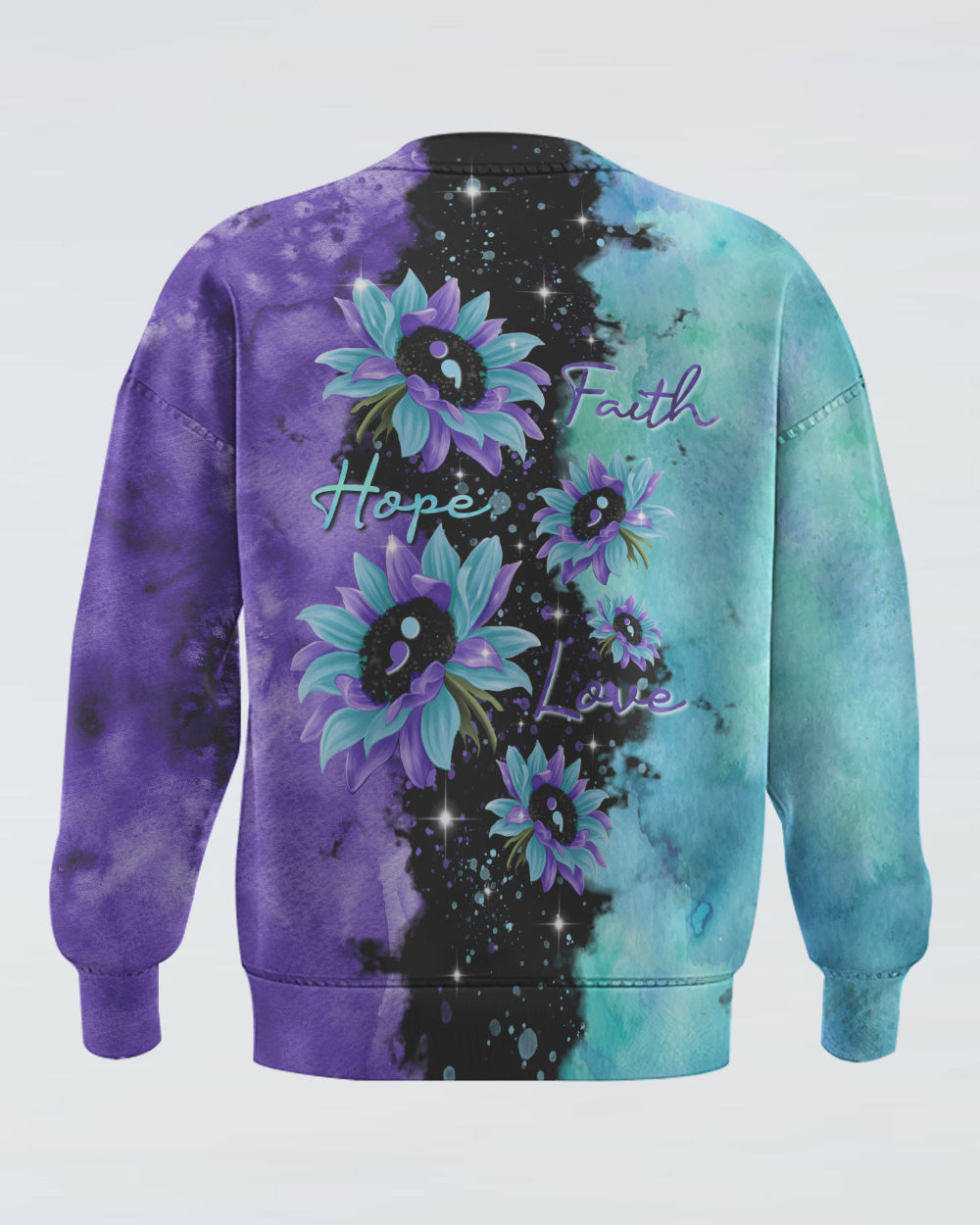 Faith Hope Love Sunflower Galaxy Women's Christian Sweatshirt