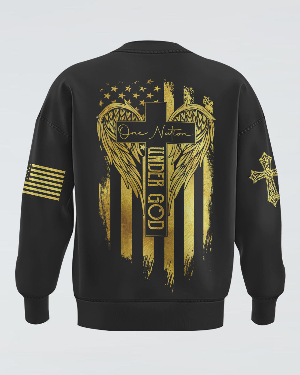 Only God Can Judge Me One Nation Under God Cross Flag Women's Christian Sweatshirt