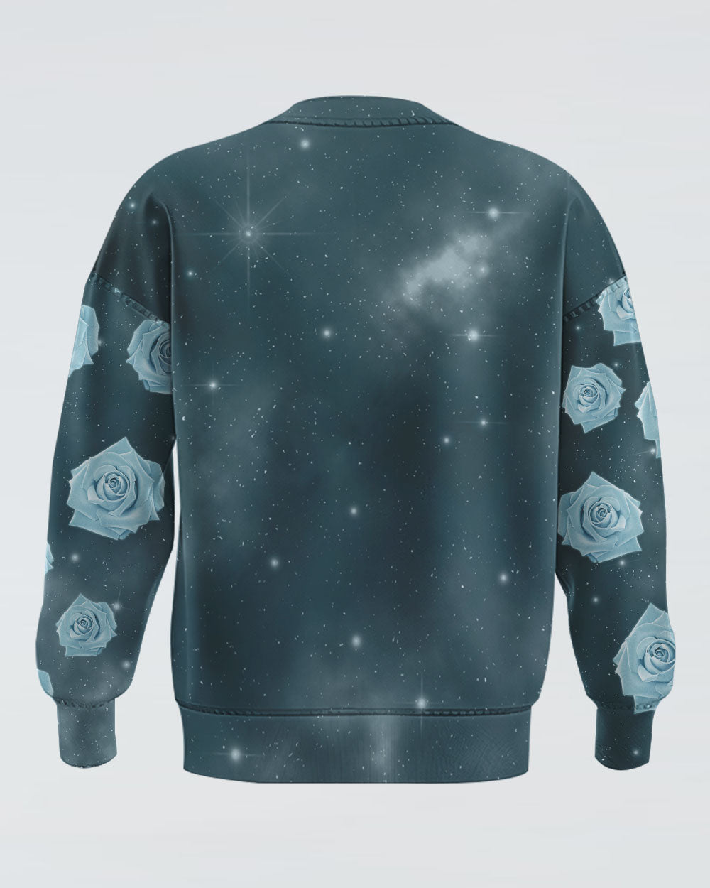 Believe Cross Blue Rose Women's Christian Sweatshirt