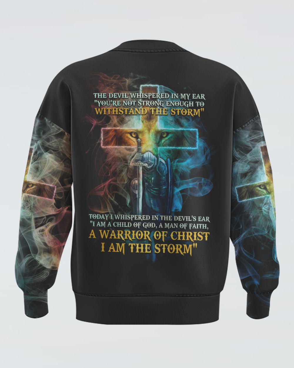 The Devil Whispered In My Ear Lion Warrior Men's Christian Sweatshirt