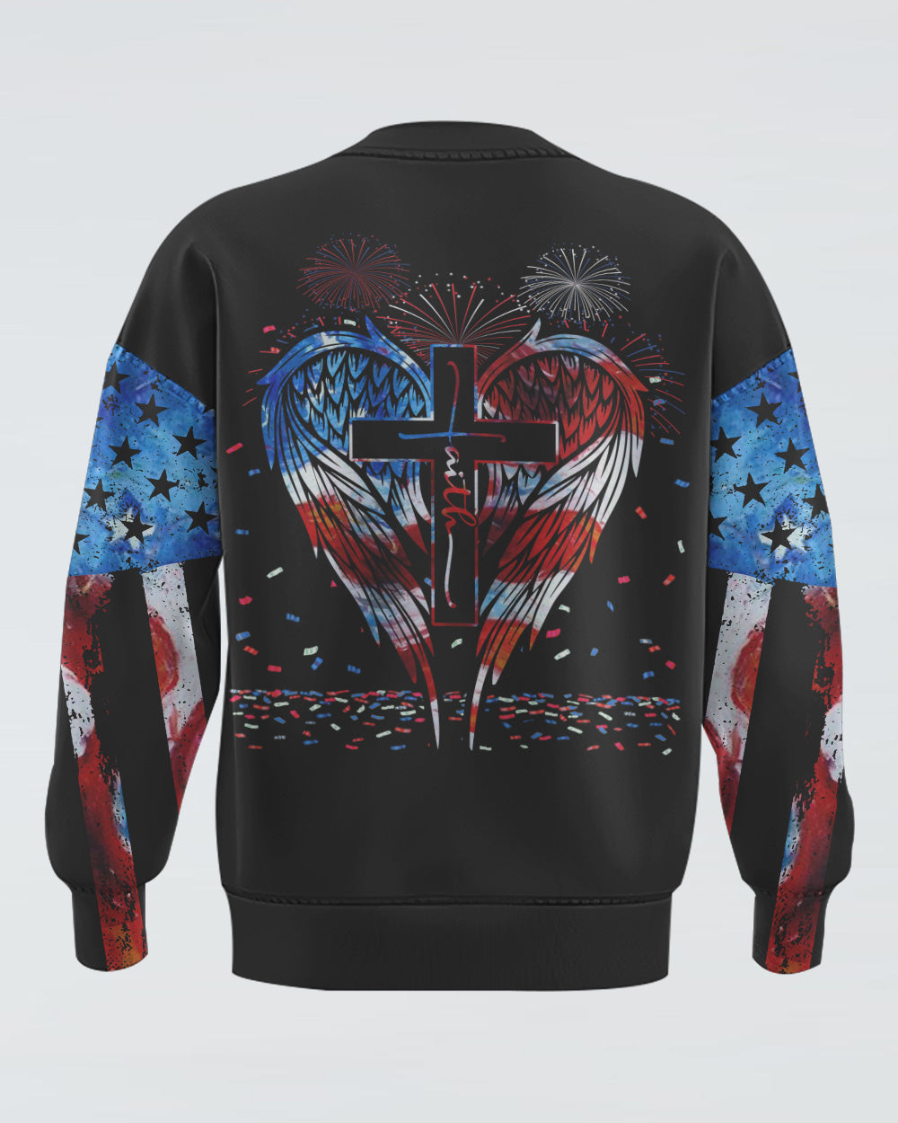 Faith Wings Flag Independence Day Women's Christian Sweatshirt