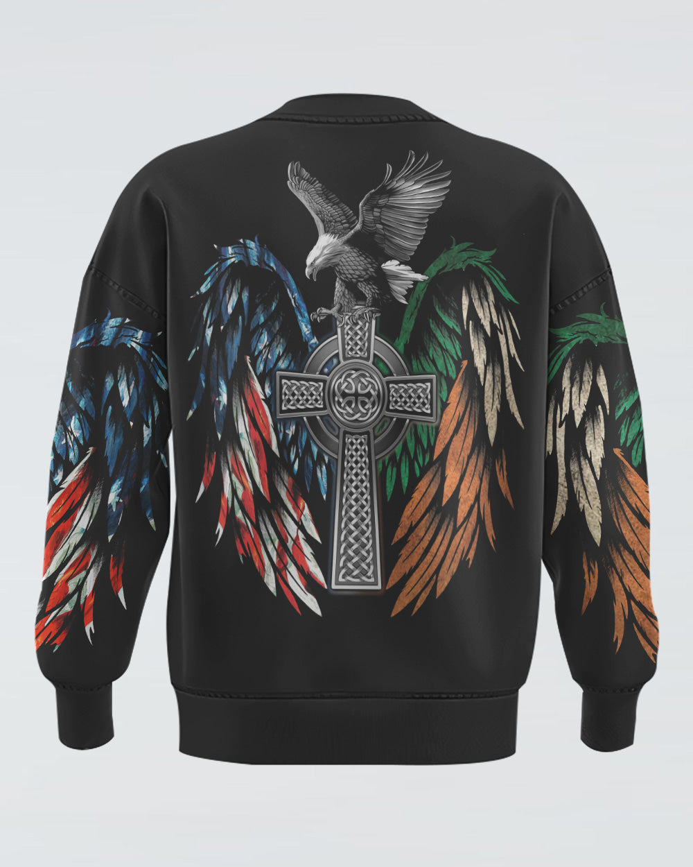 Celtic Cross Wings With Eagle Men's Christian Sweatshirt