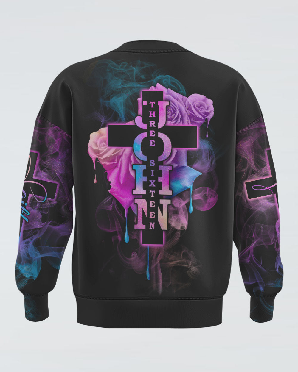 John Three Sixteen Faith Smoke Rose Women's Christian Sweatshirt