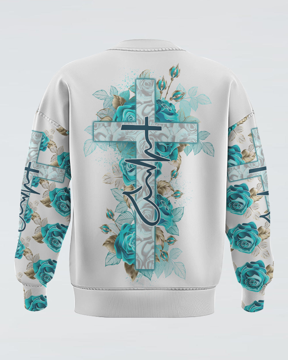 Turquoise Rose Faith Women's Christian Sweatshirt