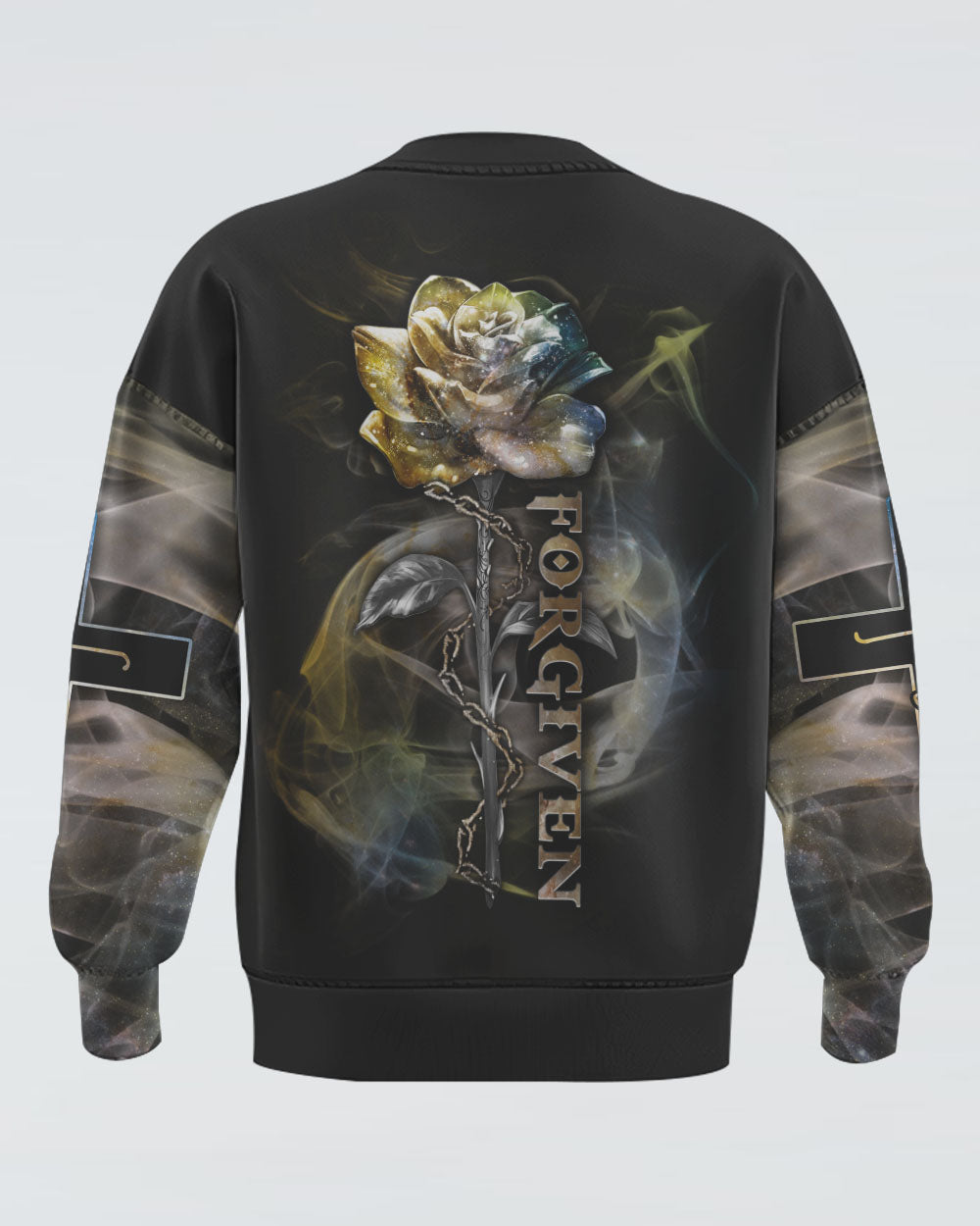 Jesus Rose Forgiven Smoke Women's Christian Sweatshirt