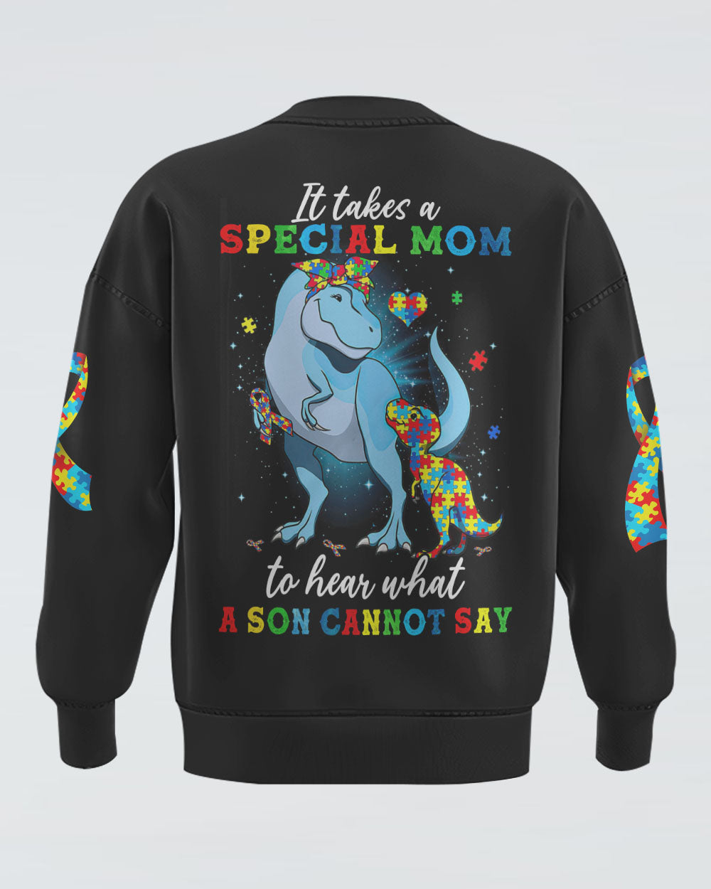 It Takes A Special Mom To Hear What A Son Cannot Say Dinosaur Women's Autism Awareness Sweatshirt