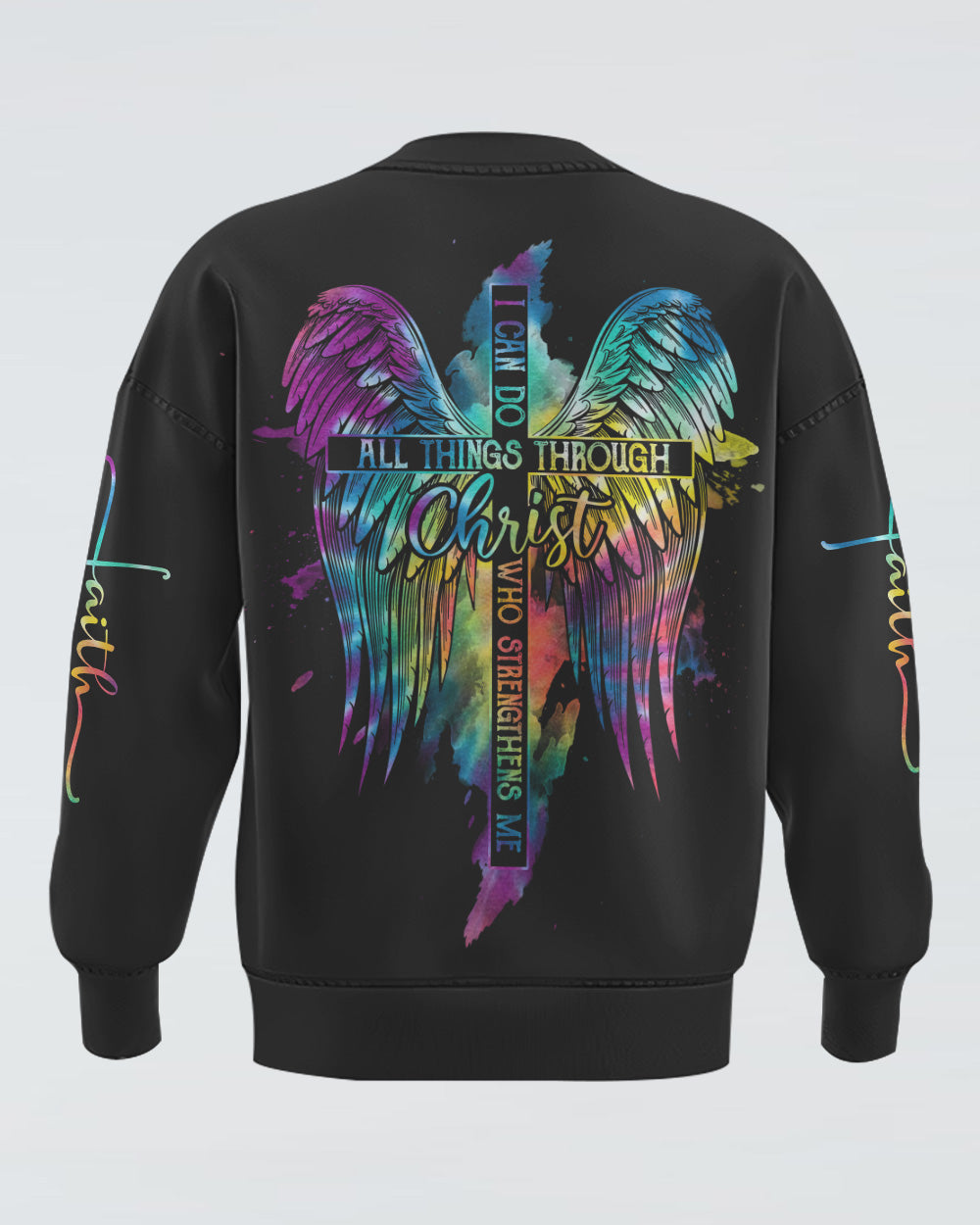 I Can Do All Things Through Christ Cross Wings Women's Christian Sweatshirt