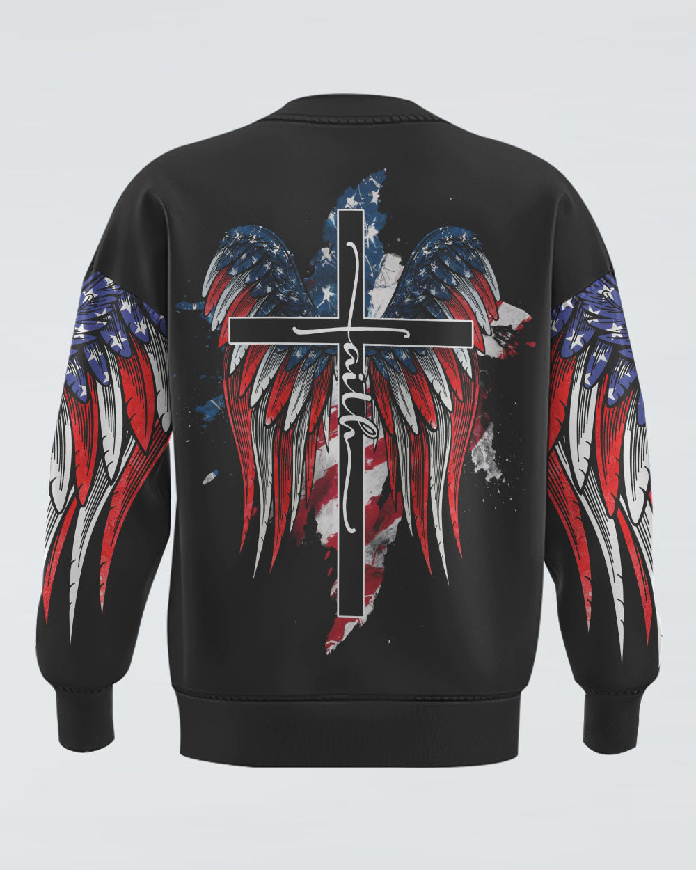 Faith American Flag Wings Women's Christian Sweatshirt